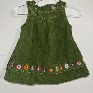 2007 Gymboree Olive Green Baby Dress with Button Detail
